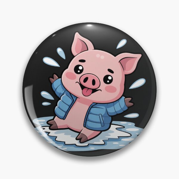 Item preview, Chibi Pig Slipping on Ice | Funny Cute Kawaii Winter Art designed and sold by ColorSplash123.