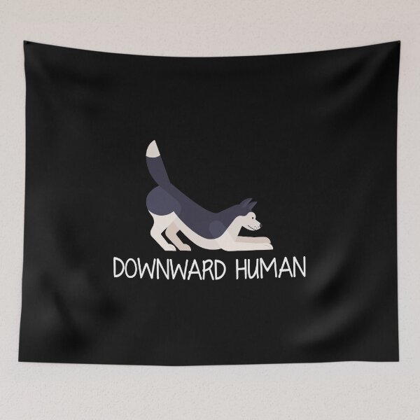 Item preview, Downward Human Dog Tee– Funny Yoga Lover Pet Humor Tee designed and sold by ShapedUp.