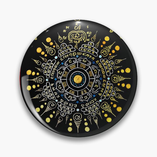 Item preview, Mystical Thai Yantra Painting | Attraction, Good Fortune, Protection & Business Success Wall Art with Elegant Baroque Frame designed and sold by kaka8888.