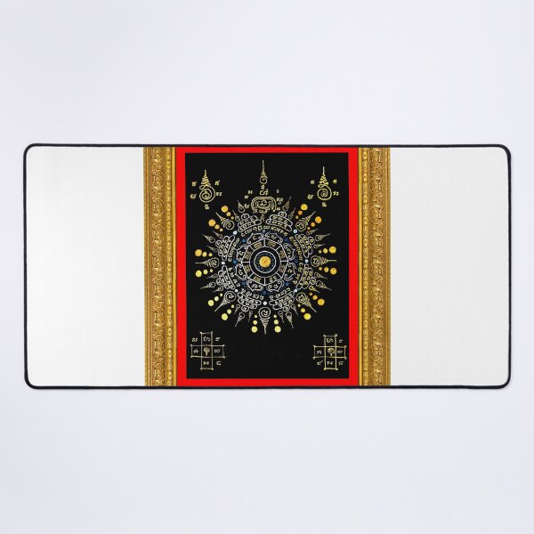 Item preview, Mystical Thai Yantra Painting | Attraction, Good Fortune, Protection & Business Success Wall Art with Elegant Baroque Frame designed and sold by kaka8888.