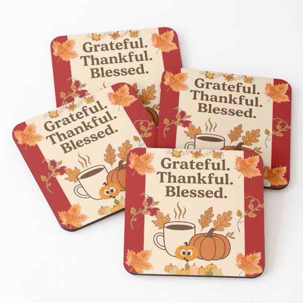 Item preview, Grateful Thankful Blessed – Retro Boho Fall Coffee Pumpkin Design  designed and sold by Studio Yvonne .
