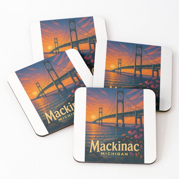 Item preview, Mackinac Michigan – Mackinac Bridge Sunset View designed and sold by Places On Earth.