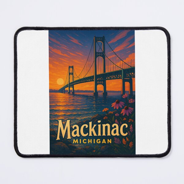 Item preview, Mackinac Michigan – Mackinac Bridge Sunset View designed and sold by Places On Earth.