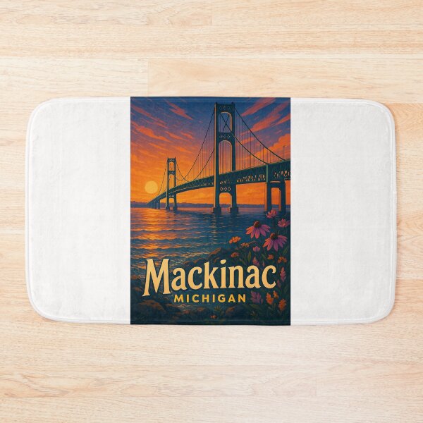 Item preview, Mackinac Michigan – Mackinac Bridge Sunset View designed and sold by Places On Earth.