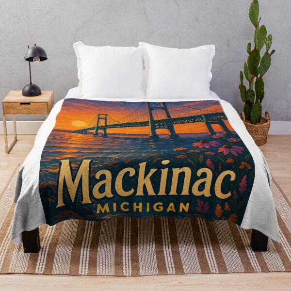 Item preview, Mackinac Michigan – Mackinac Bridge Sunset View designed and sold by Places On Earth.