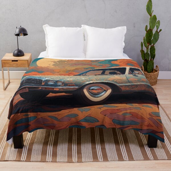 Item preview, Psychedelic Vintage Car Under the Moon designed and sold by KiraChie.