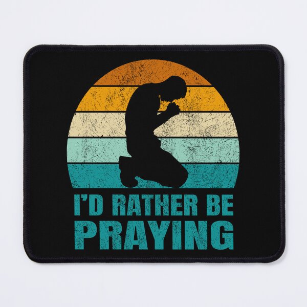 Item preview, I’d Rather Be Praying | Christian Retro Sunset Design | Faith Lifestyle Tee designed and sold by Geezo101.