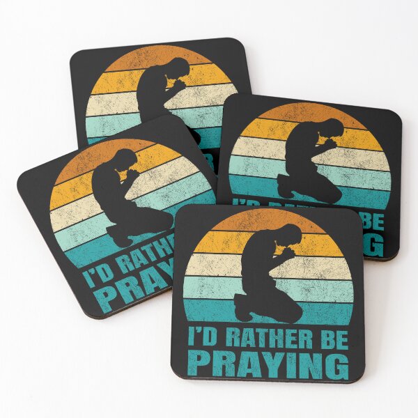 Item preview, I’d Rather Be Praying | Christian Retro Sunset Design | Faith Lifestyle Tee designed and sold by Geezo101.