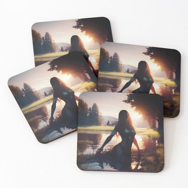 Item preview, Water Nymph Silhouette - Ethereal Fantasy Sunset Scene  designed and sold by SergioMiklos.