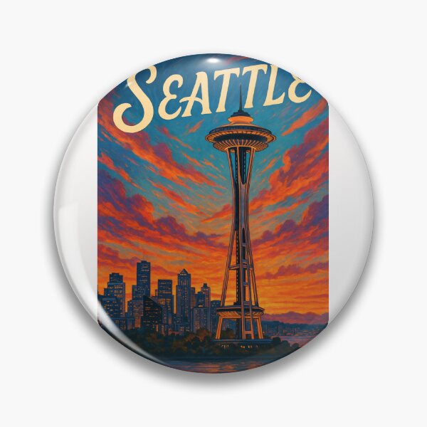 Item preview, Seattle Washington – Space Needle Skyline at Dusk designed and sold by Places On Earth.
