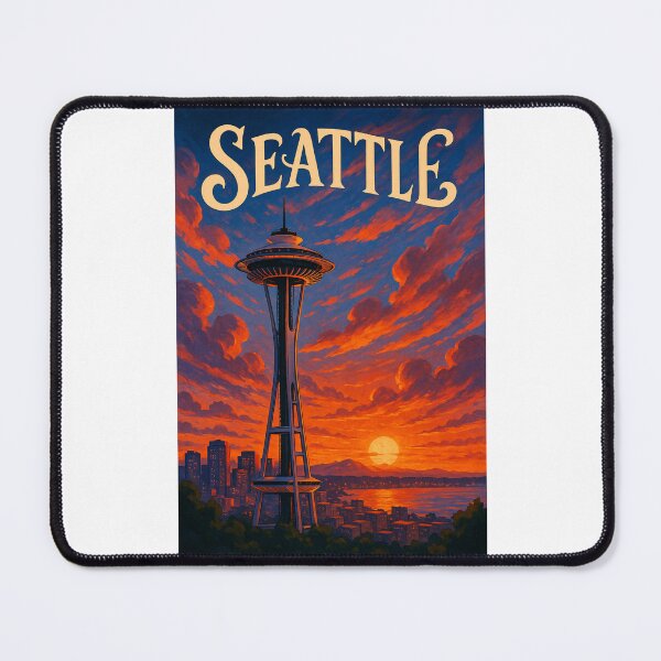 Item preview, Seattle Skyline – Sunset Behind the Space Needle designed and sold by Places On Earth.