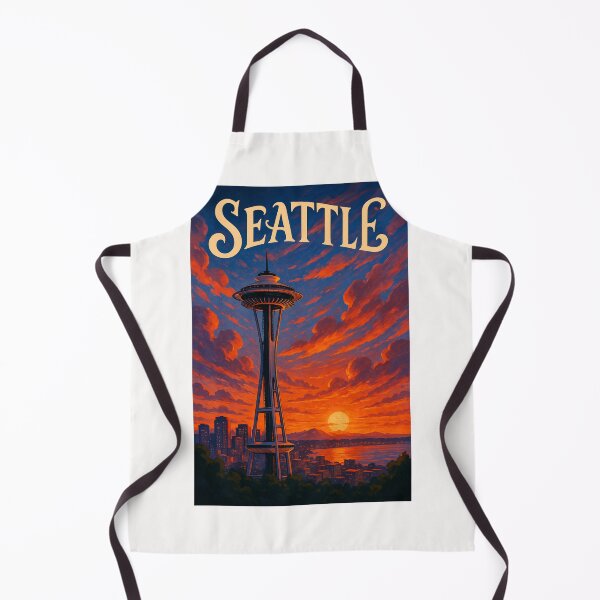 Item preview, Seattle Skyline – Sunset Behind the Space Needle designed and sold by Places On Earth.