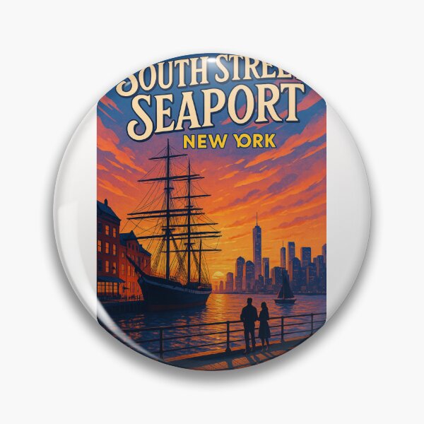 Item preview, South Street Seaport New York – Tall Ship and Manhattan Skyline designed and sold by Places On Earth.