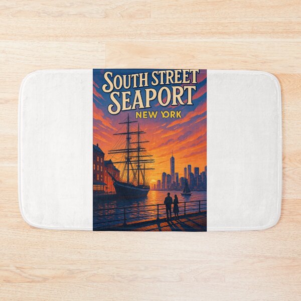 Item preview, South Street Seaport New York – Tall Ship and Manhattan Skyline designed and sold by Places On Earth.