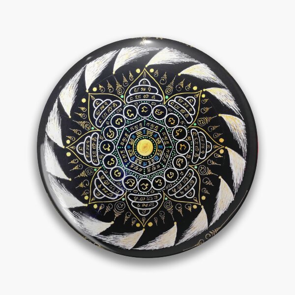 Item preview, Mystical Thai Yantra Painting | Attraction, Good Fortune, Protection & Business Success Wall Art with Elegant Baroque Frame designed and sold by kaka8888.