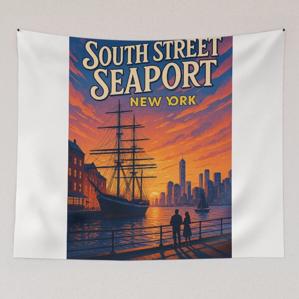 Item preview, South Street Seaport New York – Tall Ship and Manhattan Skyline designed and sold by Places On Earth.