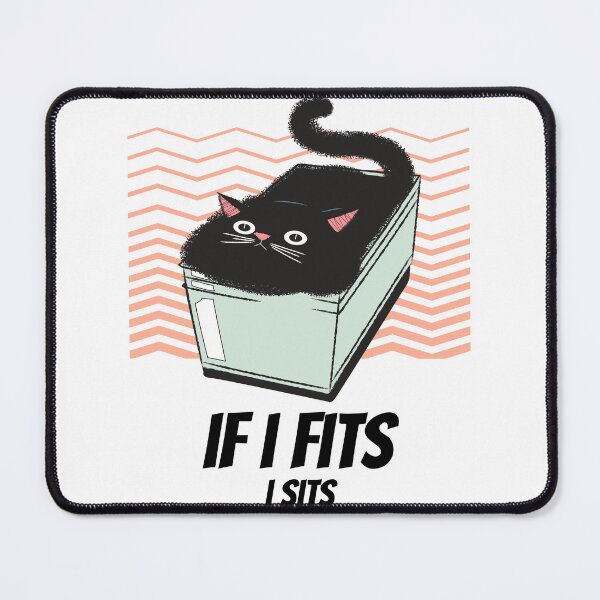 Item preview, If I Fits I Sits – Funny Black Cat Meme T-Shirt | Cute Pet Lover Gift designed and sold by GaudaPrime31.