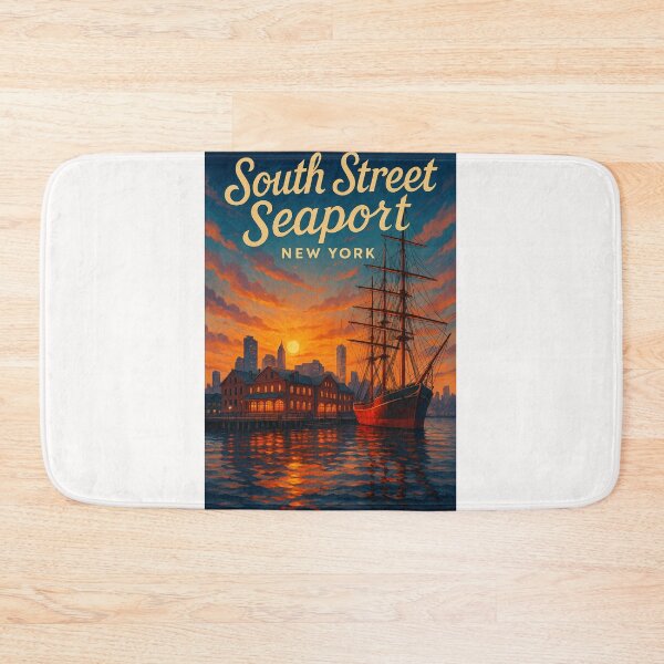 Item preview, South Street Seaport New York – Pier 17 and Sunset Reflections designed and sold by Places On Earth.