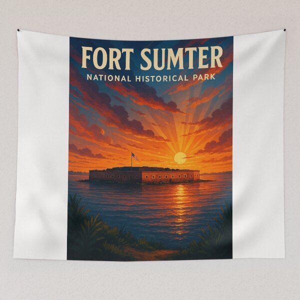 Item preview, Fort Sumter South Carolina – Sunset Over Historic Island designed and sold by Places On Earth.