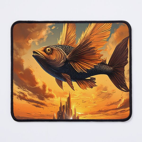 Item preview, Flying Fish Over Futuristic Cityscape designed and sold by SuRReal3D.