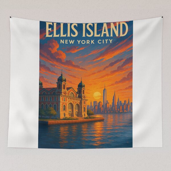 Item preview, Ellis Island New York City – Immigration Station at Sunset designed and sold by Places On Earth.