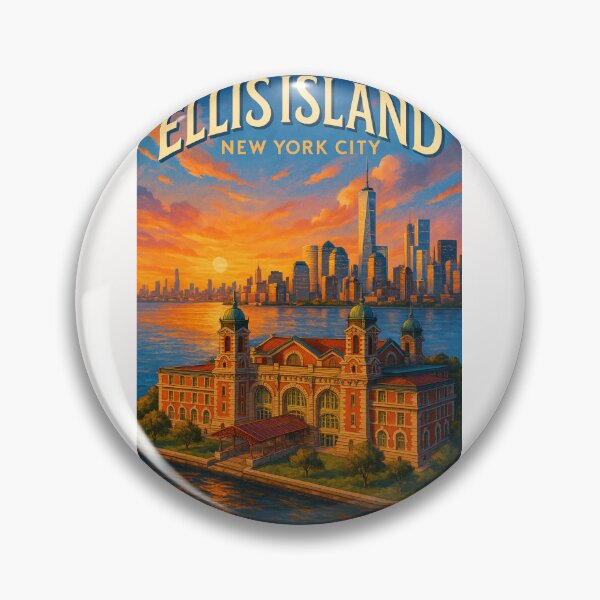 Item preview, Ellis Island New York City – Historic Landmark at Dusk designed and sold by Places On Earth.