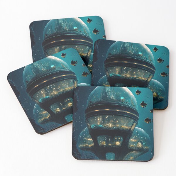 Item preview, Underwater City in Glass Domes designed and sold by SuRReal3D.