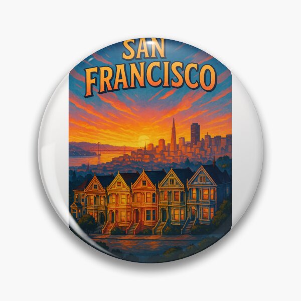 Item preview, San Francisco California – Painted Ladies and Skyline Sunset designed and sold by Places On Earth.