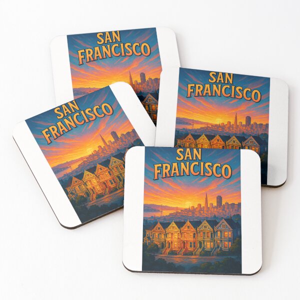 Item preview, San Francisco California – Painted Ladies and Skyline Sunset designed and sold by Places On Earth.