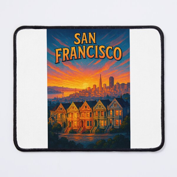 Item preview, San Francisco California – Painted Ladies and Skyline Sunset designed and sold by Places On Earth.