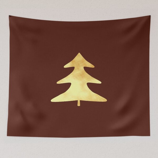 Item preview, Golden Pine Tree on brown - Calm, Sensory-Friendly designed and sold by CreaTwinkles.
