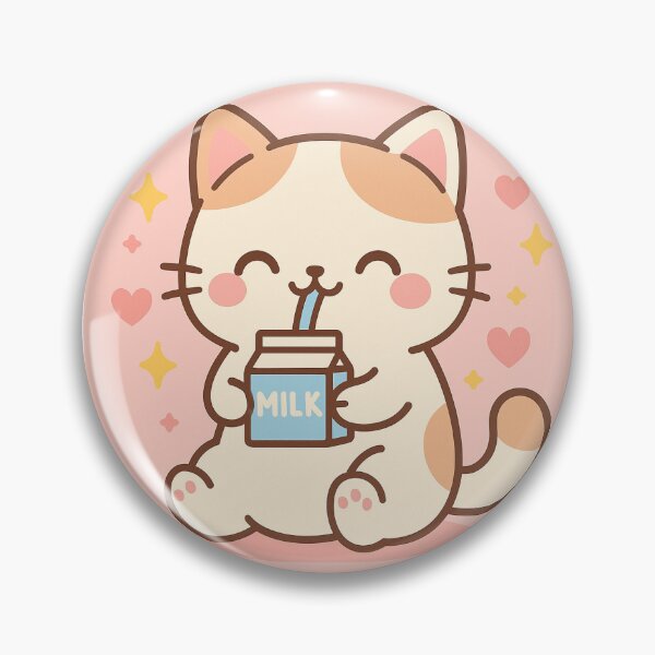Item preview, Kawaii Cat Drinking Milk designed and sold by tekolan.