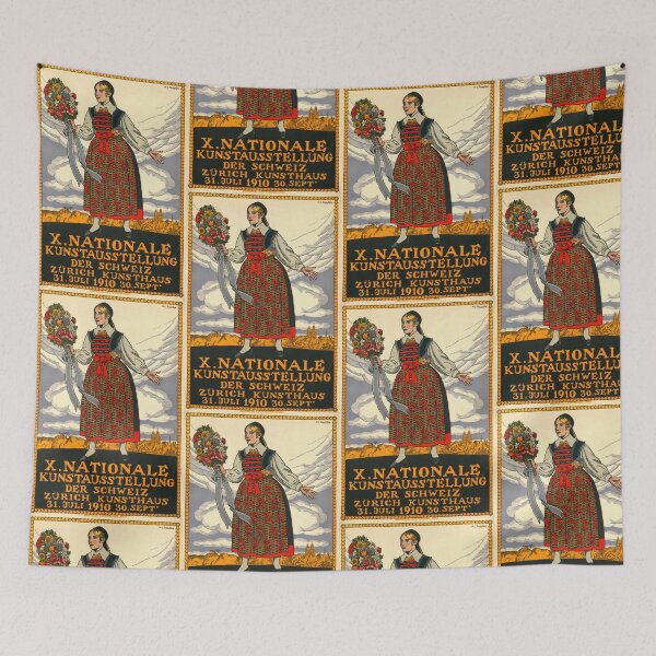 Item preview, Art Nouveau Swiss Poster | 10th National Art Exhibition Zurich 1910 | Vintage Design & Cultural Heritage | H C Forester Art designed and sold by artofuniverse.