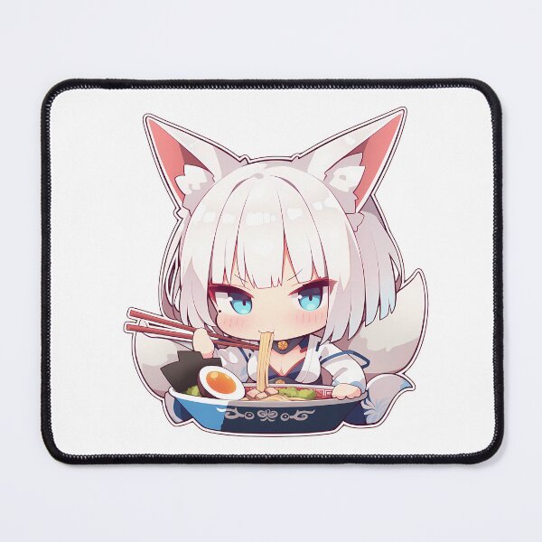 Item preview, Kaga Eating Ramen Azur Lane Anime Kawaii Chibi Moment designed and sold by Raslbazola.