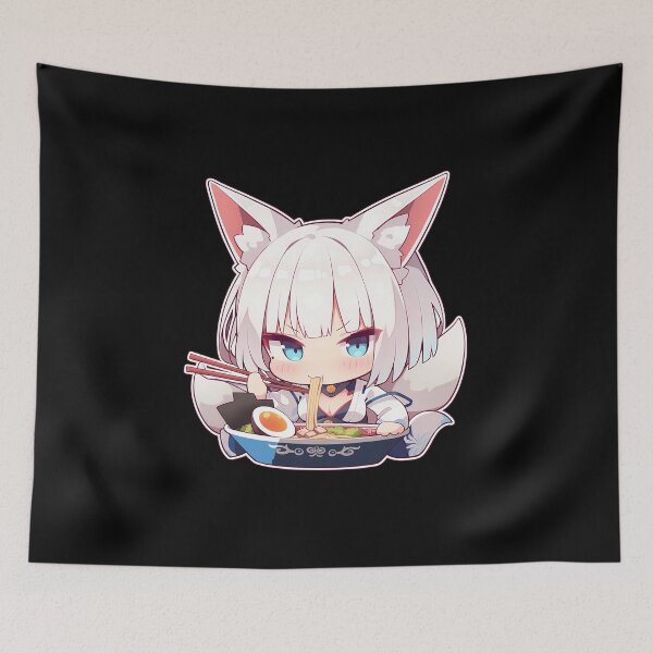 Artikelvorschau, Kaga isst Ramen (Azur Lane Anime Kawaii Chibi Moment) entworfen und verkauft von Raslbazola.