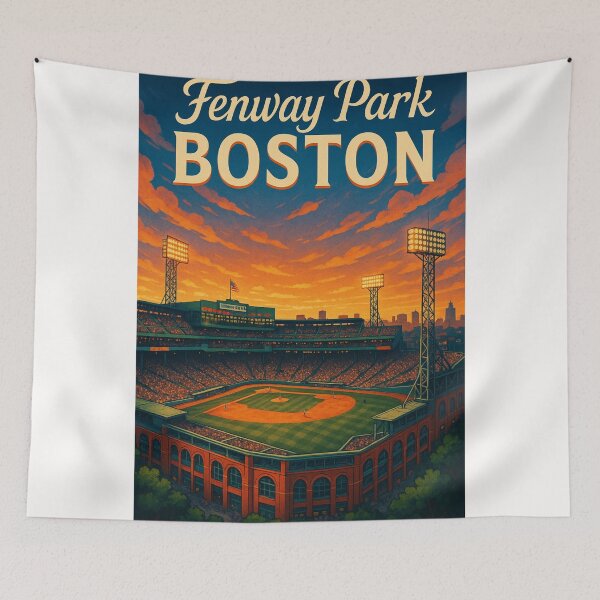 Item preview, Sunset Over Fenway Park, Boston Baseball Icon designed and sold by Places On Earth.