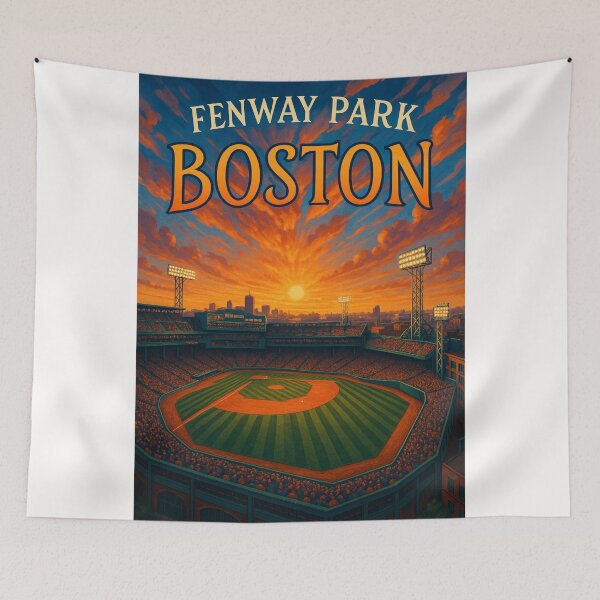 Item preview, Golden Hour at Fenway Park, Boston Skyline View designed and sold by Places On Earth.