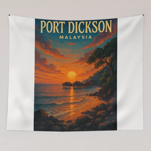 Item preview, Overwater Chalets at Sunset, Port Dickson, Malaysia designed and sold by Places On Earth.