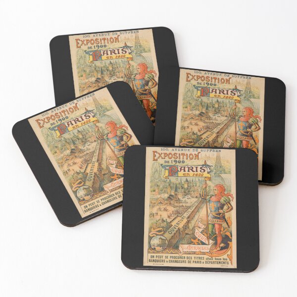 Item preview, Art Nouveau Poster | Paris En 1400 | Exposition de 1900 | Eiffel Tower | Medieval Knight & Vibrant Colors | April 25 1899 designed and sold by artofuniverse.
