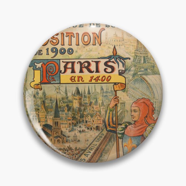 Item preview, Art Nouveau Poster | Paris En 1400 | Exposition de 1900 | Eiffel Tower | Medieval Knight & Vibrant Colors | April 25 1899 designed and sold by artofuniverse.