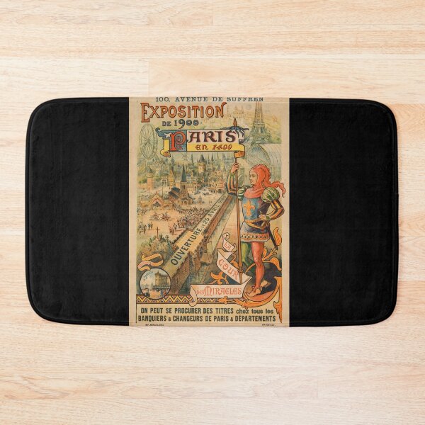 Item preview, Art Nouveau Poster | Paris En 1400 | Exposition de 1900 | Eiffel Tower | Medieval Knight & Vibrant Colors | April 25 1899 designed and sold by artofuniverse.