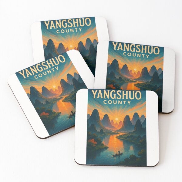 Item preview, Tranquil River Journey at Dusk, Yangshuo County, China designed and sold by Places On Earth.
