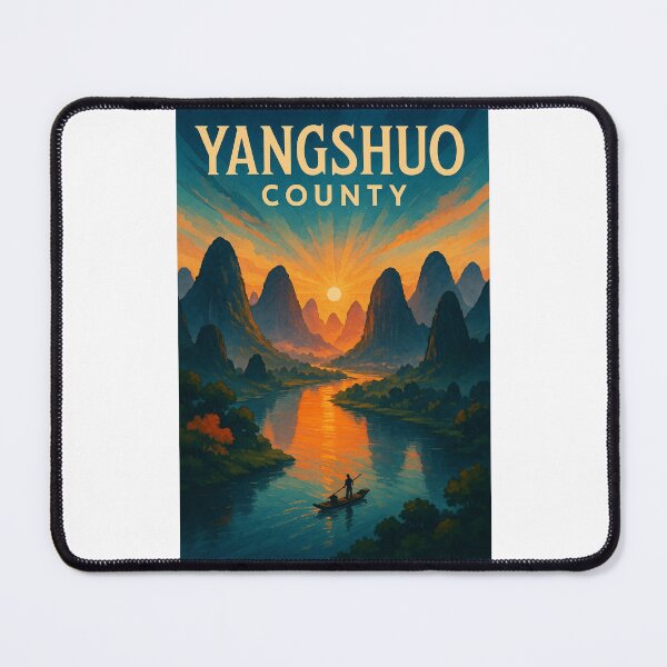 Item preview, Tranquil River Journey at Dusk, Yangshuo County, China designed and sold by Places On Earth.