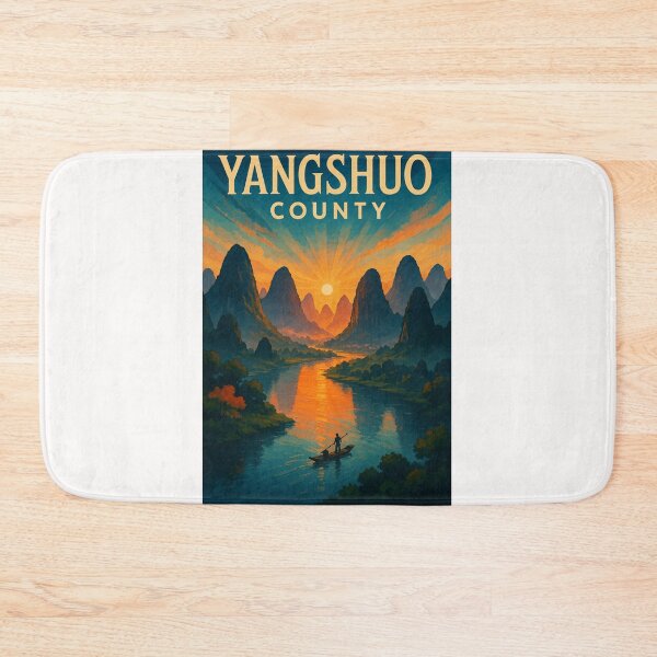 Item preview, Tranquil River Journey at Dusk, Yangshuo County, China designed and sold by Places On Earth.