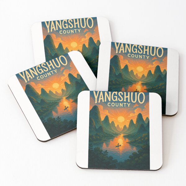 Item preview, Sunset Reflections in Yangshuo County, China designed and sold by Places On Earth.