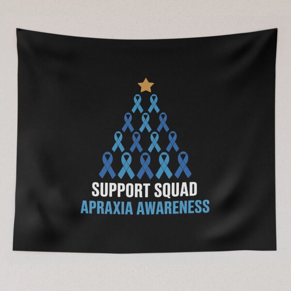Item preview, Support Squad Apraxia Awareness Tree Ribbon Blue For Christmas designed and sold by VladoZork.