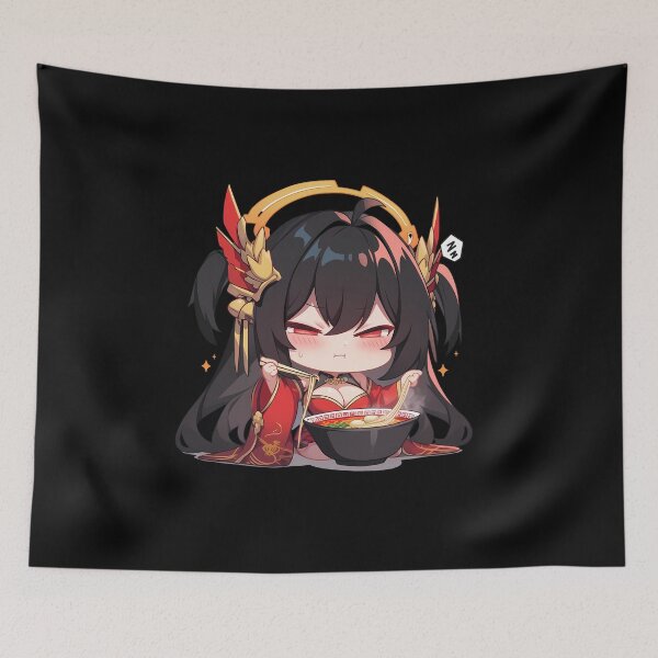 Item preview, Taihou Azur Lane Chibi Girl Enjoying Delicious Kawaii Ramen Anime designed and sold by Raslbazola.