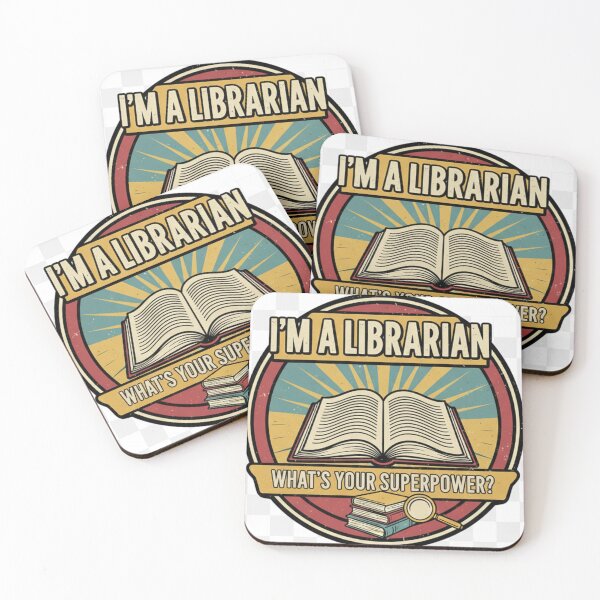 Item preview, Title: "Superpower" Librarian Gift - Funny Library Hero T-Shirt Sticker Mug - Vintage Comic Book School Librarian Tee designed and sold by kinany00.