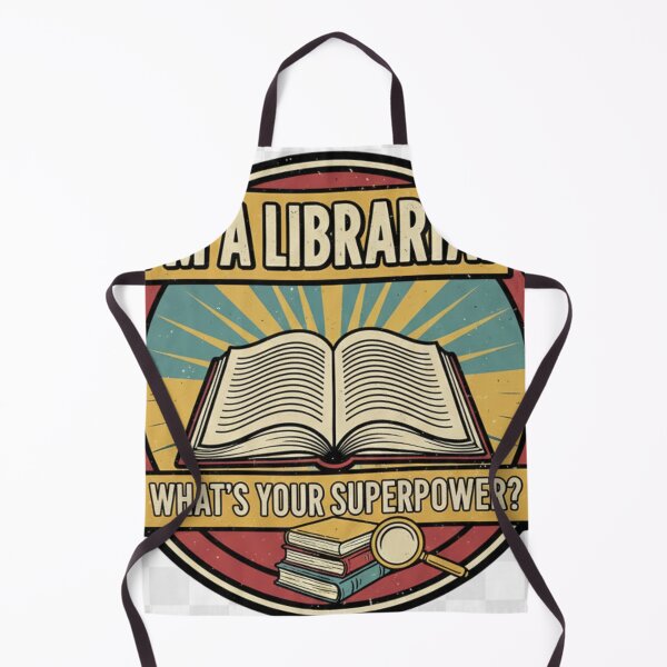 Item preview, Title: "Superpower" Librarian Gift - Funny Library Hero T-Shirt Sticker Mug - Vintage Comic Book School Librarian Tee designed and sold by kinany00.