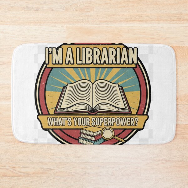Item preview, Title: "Superpower" Librarian Gift - Funny Library Hero T-Shirt Sticker Mug - Vintage Comic Book School Librarian Tee designed and sold by kinany00.
